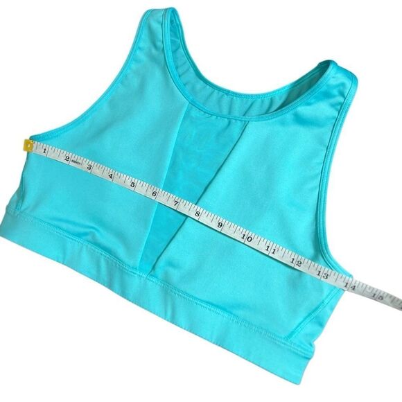 Victoria's Secret VSX High Neck Mesh Yoga Sports Bra Teal Size Medium - Picture 8 of 9